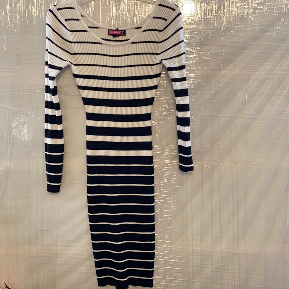See Video:Black & White Striped Dress